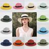 Foldable Colorful Summer Straw Hat Square Buckle Outdoor Beach Travel Breathable