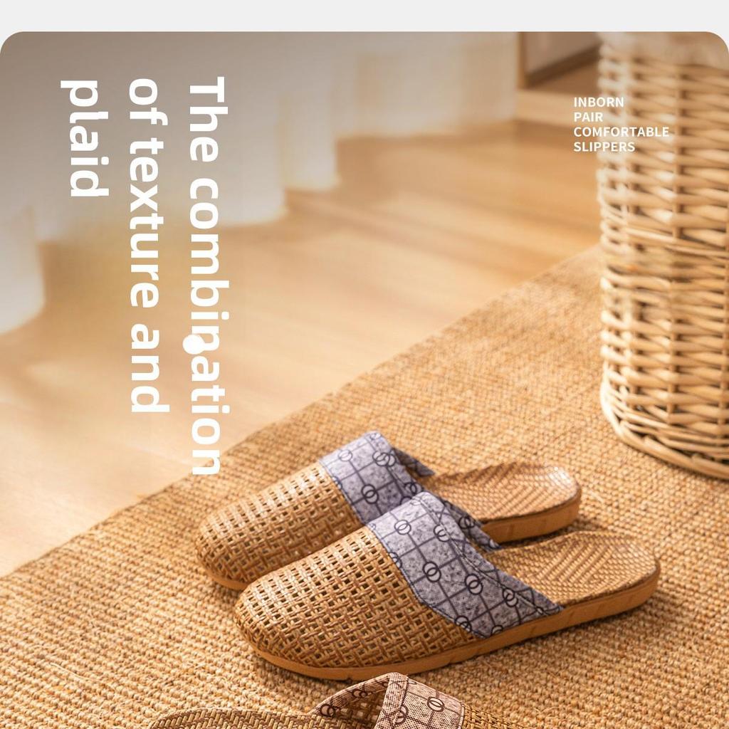 Four Seasons Sandals and Slippers Hotel Cotton and Linen Slippers Ladies Spring Autumn and Summer Home Couples Linen Home Wear Slippers