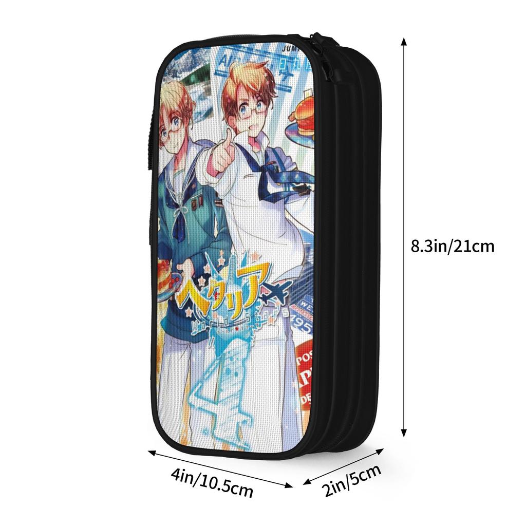 Hetalias Axis Powers Pencil Cases Classic Pen Bag Girls Boys Large Storage School Supplies Zipper Pencilcases