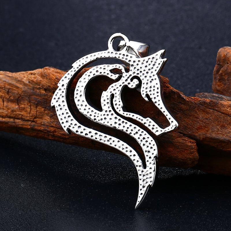 BEIER 3D 316L stainless steel new design howling wolf pendant necklace viking men celt Charm Fashion jewelry LLBP8-303P