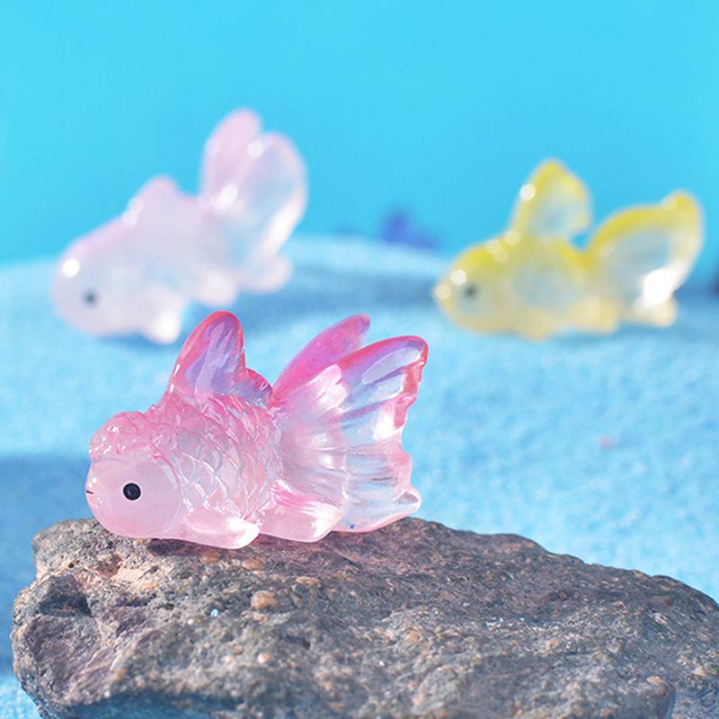 5Pcs Cute Mini Little Goldfish Ornaments Landscape Decoration Miniature Figurines Creative Diy Home Decoration Accessories Gifts