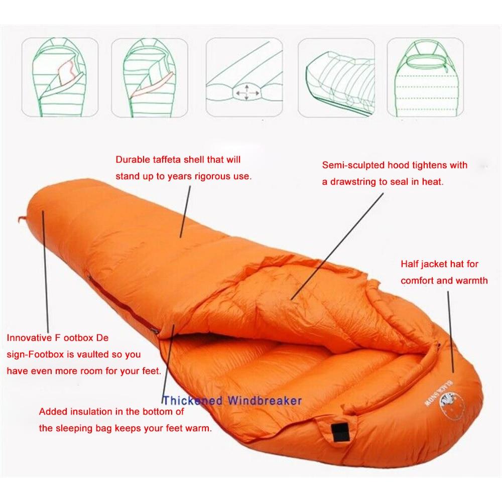 Camping Sleeping Bag, Ultra Warm White Goose Down Adult Mom Style 4 Kinds of Thickness For Autumn Winter Outdoor Travel