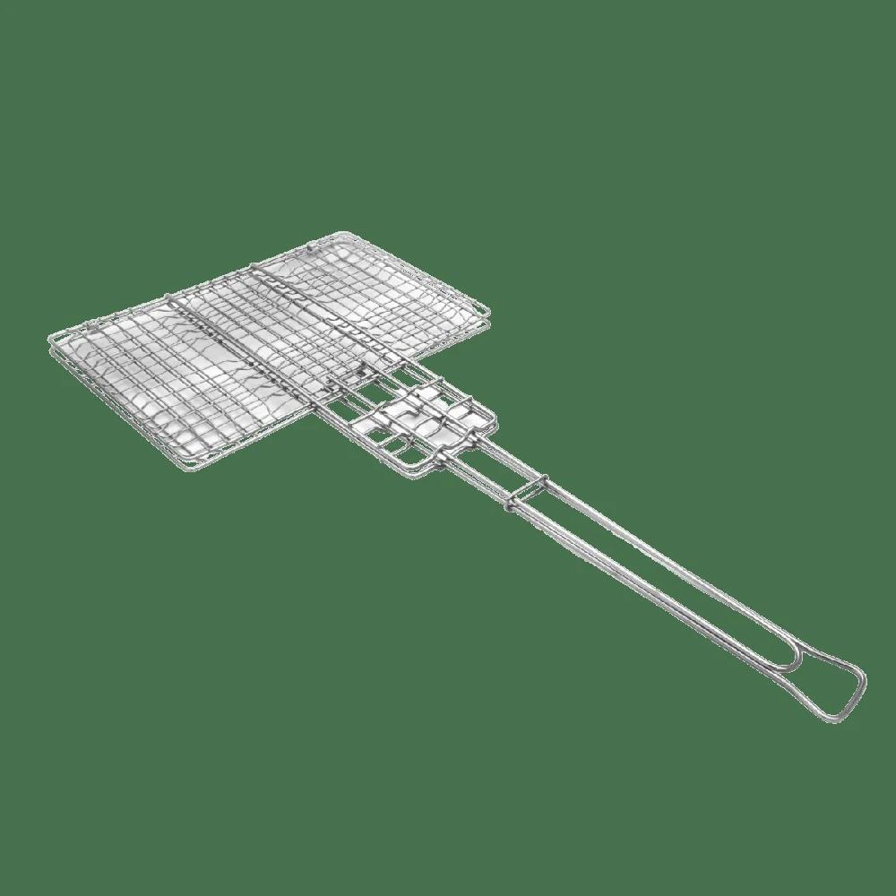 Deluxe Broiler Grilling Steaks Fish Vegetables Campfire Cooking Chrome Plated Large Grill Surface Locking Handle Durable Outdoor