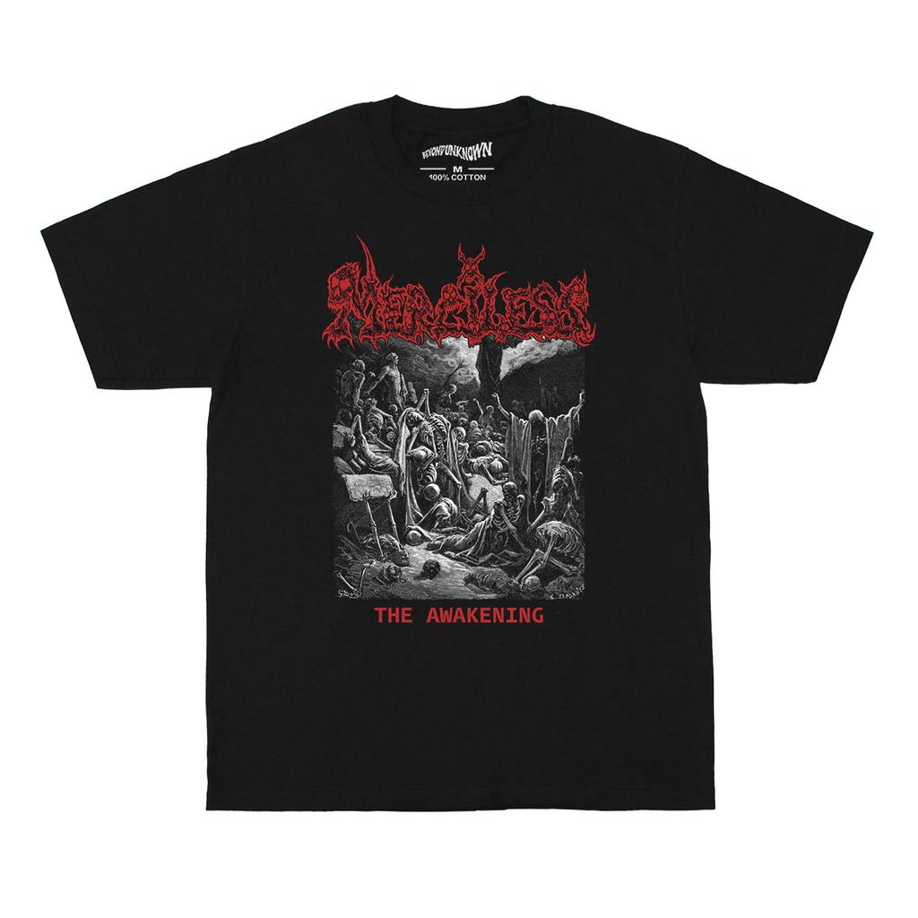 Merciless T Shirt The Awakening Old School Thrash Death Metal Entombed Possessed Kreator Mens Printed Cool Cotton Tee Shirt