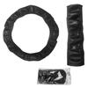 Black Car Steering Wheel Cover Leather Breathable Anti-slip Car Accessories