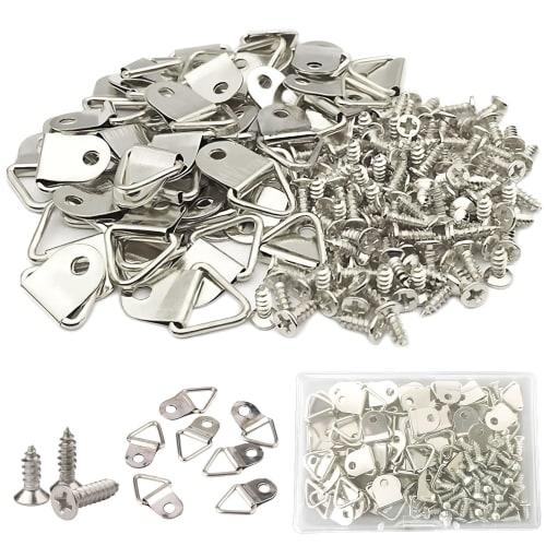 

Picture Frame Hardware, Hanging Hardware, 50-Pack per Box, Available in 3 Colors: Black, Silver, and Gold. Frame Hanging Hardware with Wood Screws and