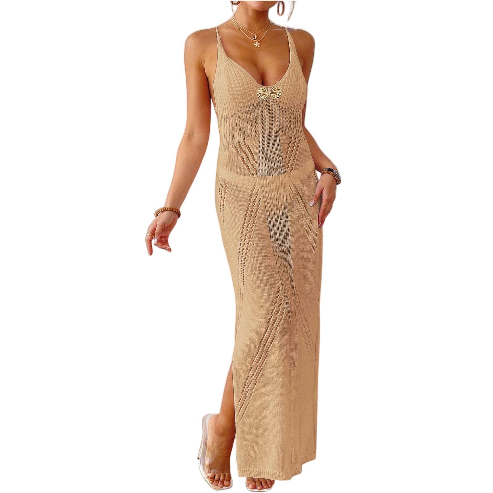 

Womens Loose Fit Square V,Neck Sleeveless Velvet Babydoll Dresses Dress One Size верблюд