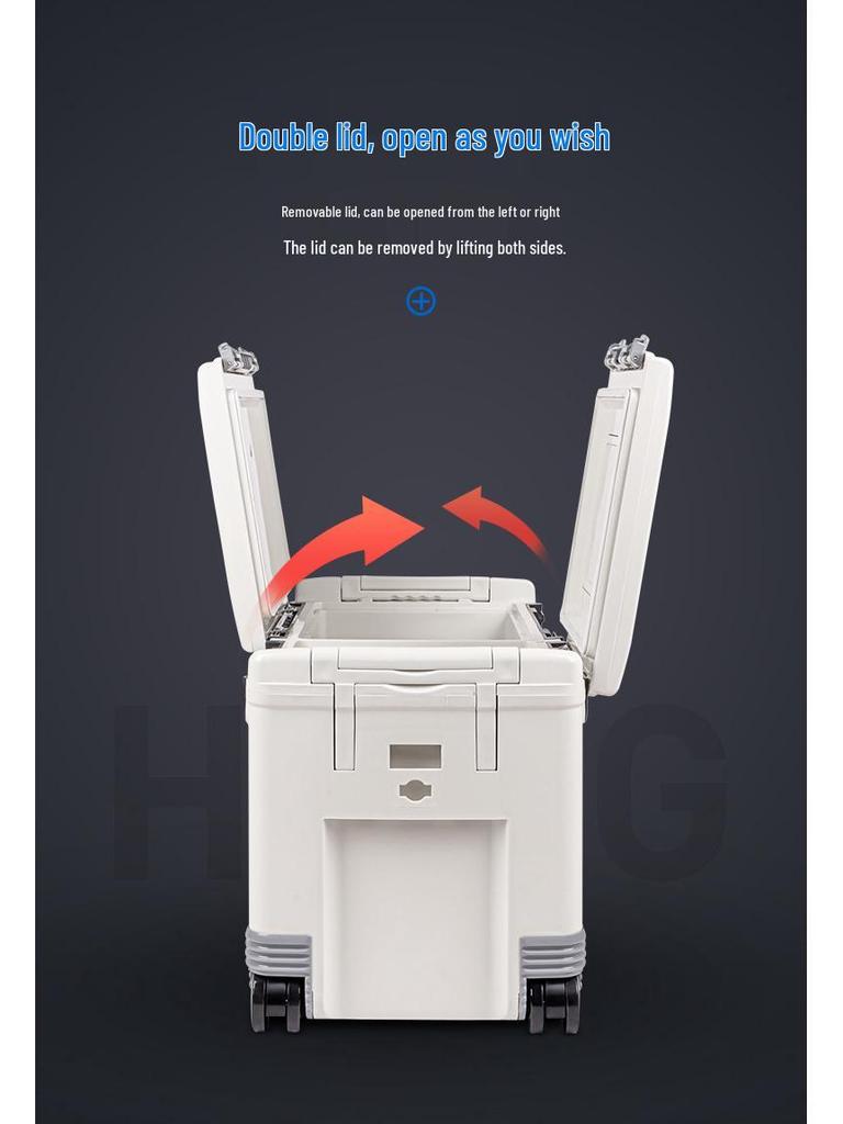 Hengguan 48L Car-Mounted Insulated Outdoor Fishing Cooler Box with Wheels