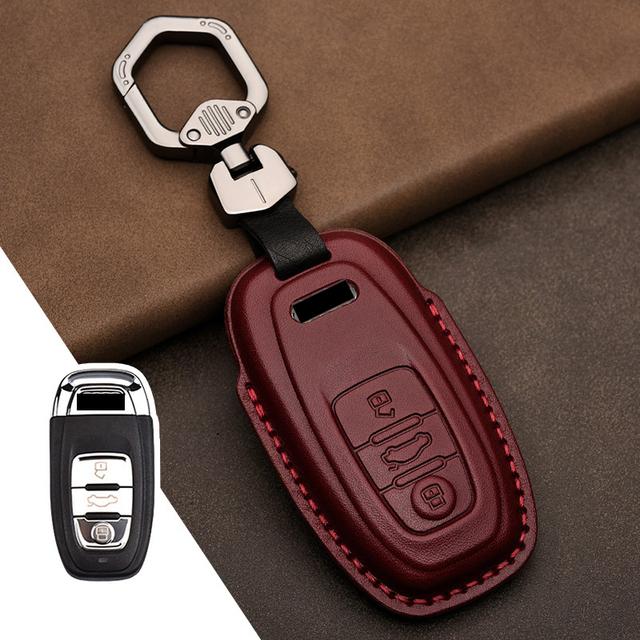 Leather Car Key Case Cover for A4 A4L A5 Q5 Q7 TT 2016 2017 Key 2016 2017 20 18 Styling Accessories