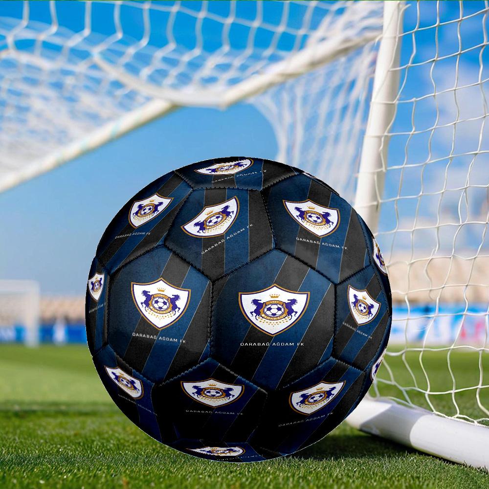 Qarabag Golden Crested Football Emblem Size 5 Soccer Ball,Indoor/Outdoor Suitable for Training Matches Tournaments Practice Games Gift for Fan