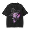 Vintage Derby Blue Tiger Kpop Demon Hunters T-Shirts Men Crew Neck Cotton Washed T Shirt Short Sleeve Tees Clothes