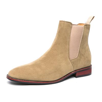 Fashion Spring British Style Retro Chelsea Men Boots Simple Thick Soled Luxury Brand Short Boots Suede Leather Straight Leg Cowboy Boots