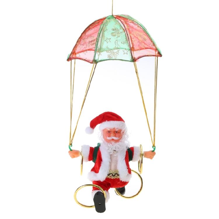 Christmas Ornaments Electric Toy Parachute Santa Clause Tumbling Dancing Decor
