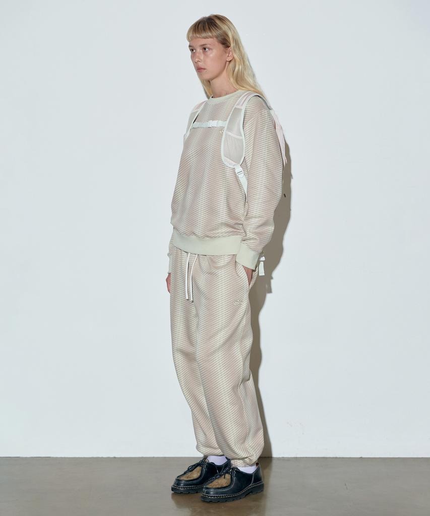 SCULPTOR Irregular Stripe Sweatshirt Raw/Indie Pink