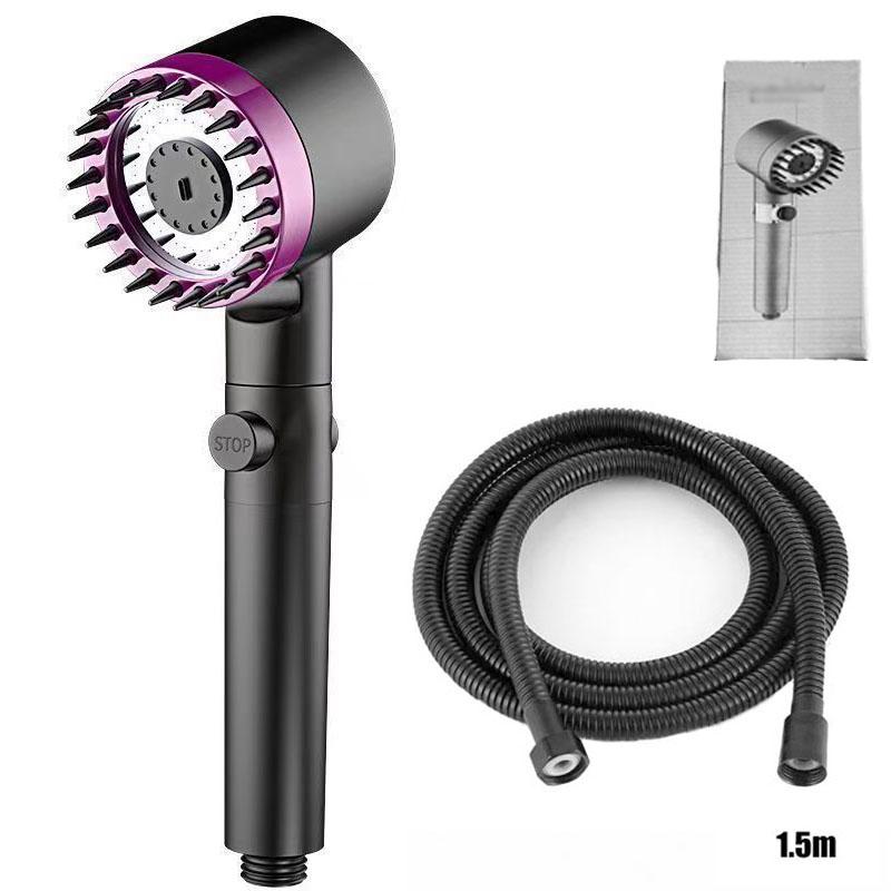 Portable Shower Filter Head Massage Three Modes of Water Output One Click Water Stop Showers for Bathroom Showerhead Accessories