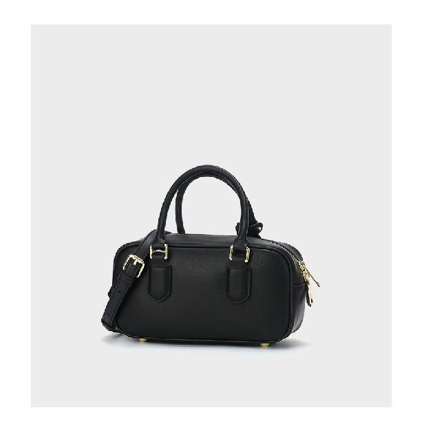 

Niche Korean Style Bowling Bag Boston Pillow Bag Genuine Leather Women s Handbag Crossbody Bag Small Square Bag чорний