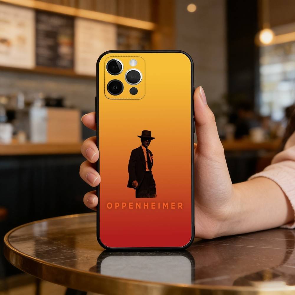 F-Film O-Oppenheimer Phone Case For iPhone 17,16,15,14,13,12,11 Plus,Pro Max,Soft Silicone Black Cover
