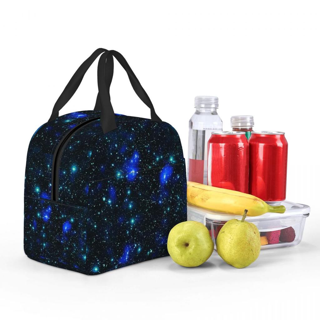 Constellation Star Clusters Galaxies Print Halloween Insulated Lunch Bag for Women Children Food Boxes Thermal Lunch Box Tote