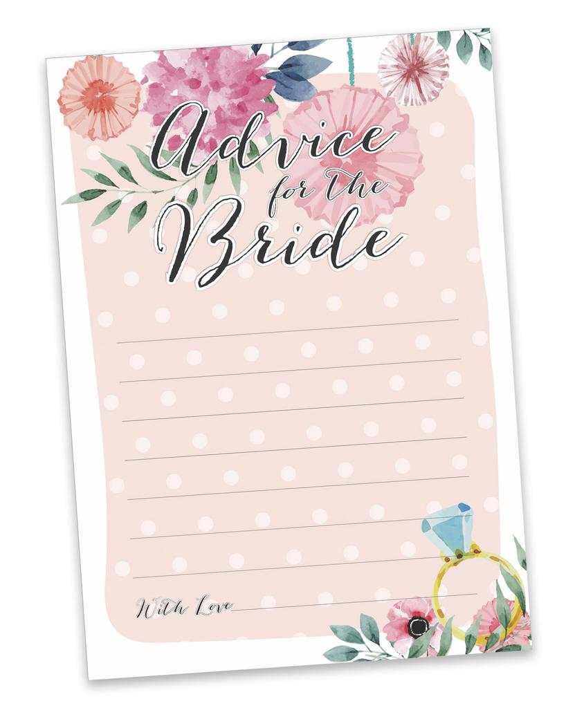 Inkdotpot Bridal Shower Games Advice For The Bride Set Of 50A FloralA Mad Libs Game