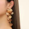 Golden Color Vintage Earrings Hollow Flower Tassel Earrings Elegant Hollow Earrings  Women Jewelry