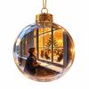 New Plastic Christmas Ball Ornament Clear Lighted Hanging Ornament Ghost Figure Pumpkin Figure LED Light Ball Home Decor