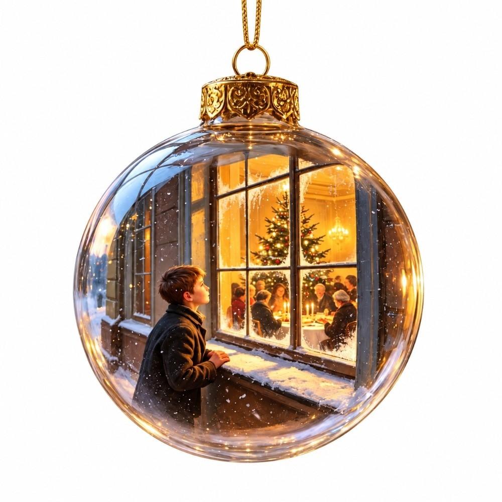 New Plastic Christmas Ball Ornament Clear Lighted Hanging Ornament Ghost Figure Pumpkin Figure LED Light Ball Home Decor