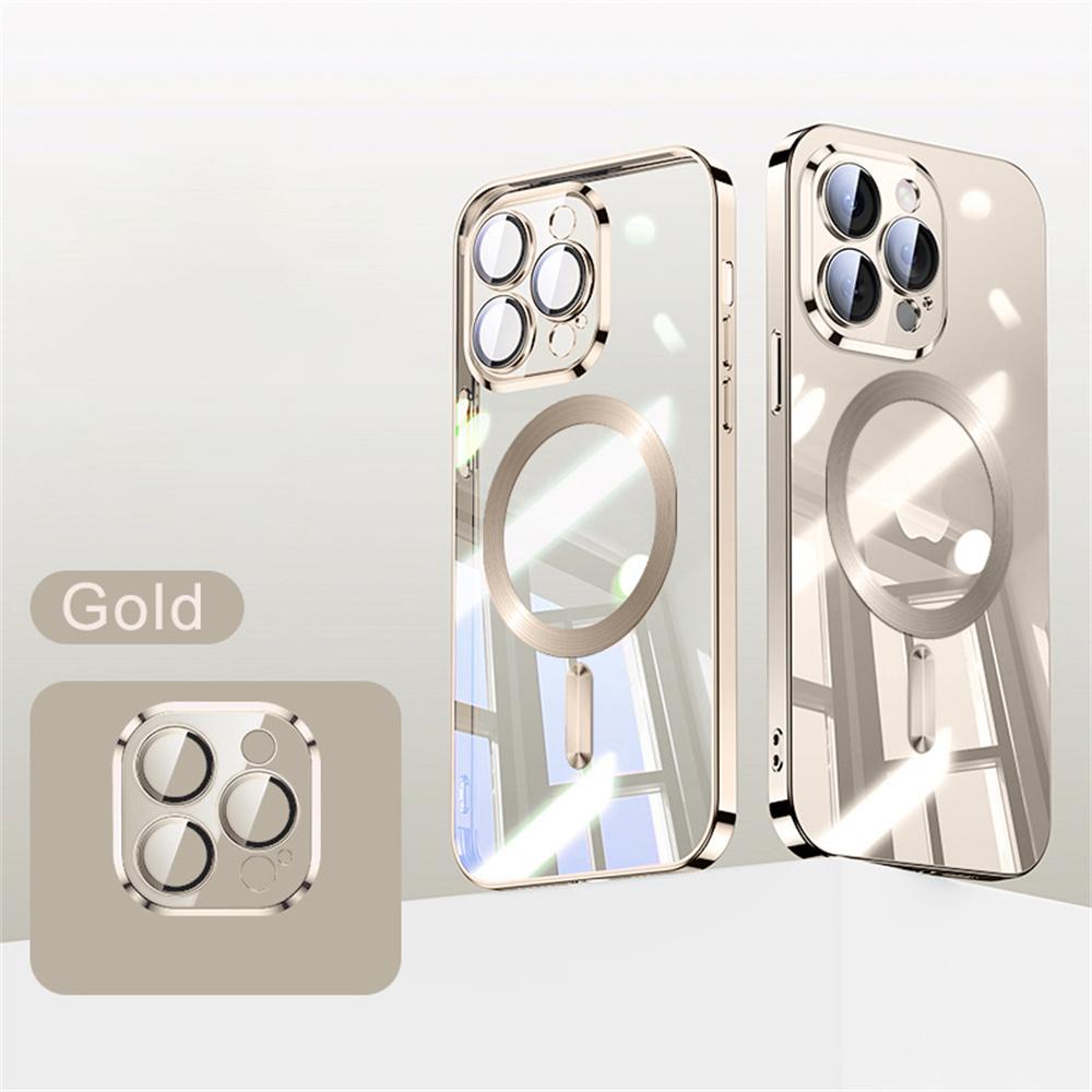 

Soft Plating Wireless Charge For Magsafe Phone Case For iPhone 17 15 14 13 12 11 16 Pro Max Magnetic Clear Back Covers iPhone 11 Pro