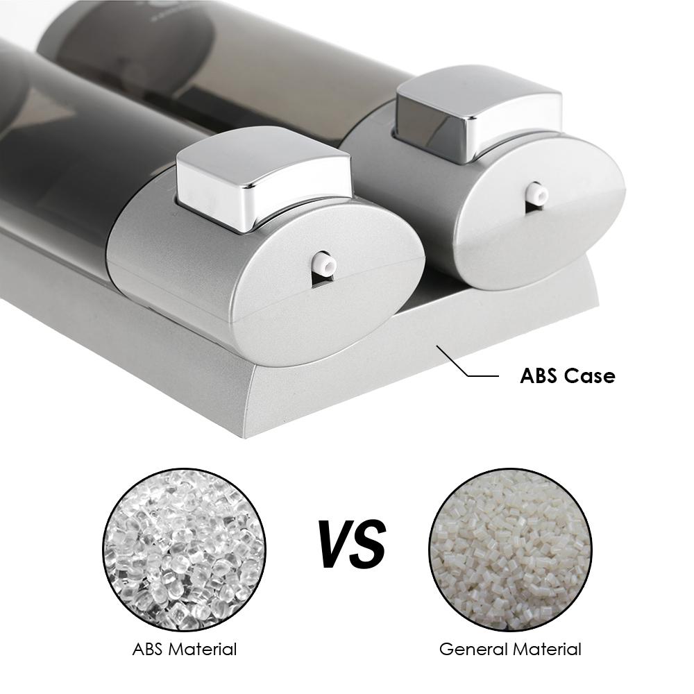 Manual Hand Soap Dispenser Wall Mount Double Liquid Shampoo Shower Gel Dispenser Hand Cleanser