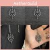 Vintage Punk Castle Pendant Necklace Alloy Drop Shape Link Chain Festival Gift