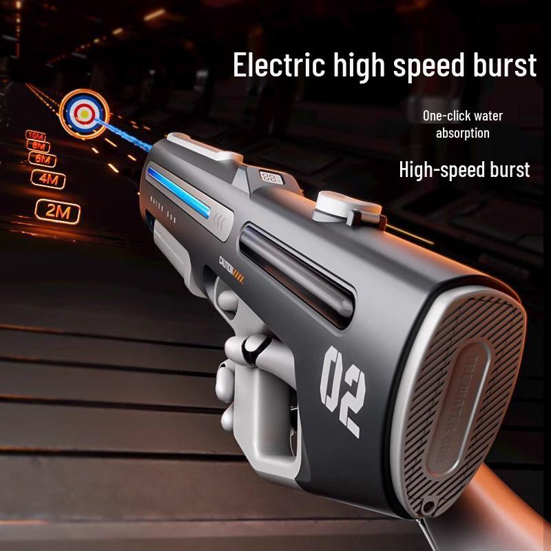 Electric Water Gun with Cool Lights - Large Capacity, Self-Priming, Automatic Shooting; Perfect Beach Toy for Children