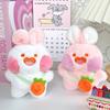 New Girl's Heart Cute Carrot Shoulder Bag Duo Rabbit Plush Toy Cartoon Doll Keychain Bag Pendant