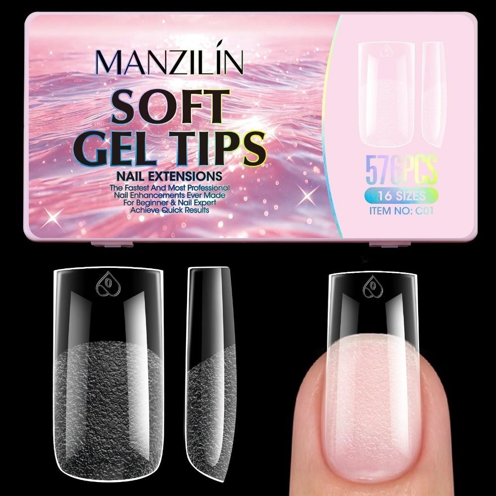576Pcs Full Cover False Fake Nails 16 Sizes Gel Nail Tips 2026 New Nail Extension Tips For Nail Art