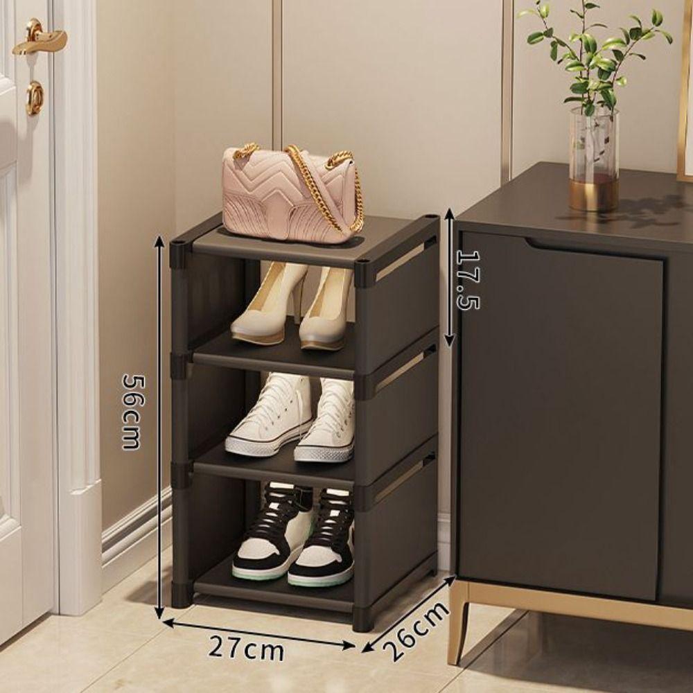 

Модная настенная угловая полка для обуви, регулируемый обувной шкаф, многоярусная обувница, гостиная black-4 layers