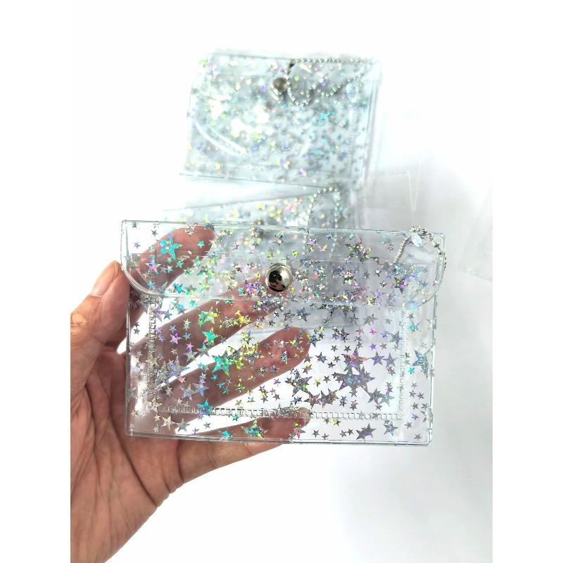 1Pc Transparent ID Credit Card Organizer Bag Waterproof Keys Coin Purse Earphone Cable Storage Bag Mini Wallet Organizer Case