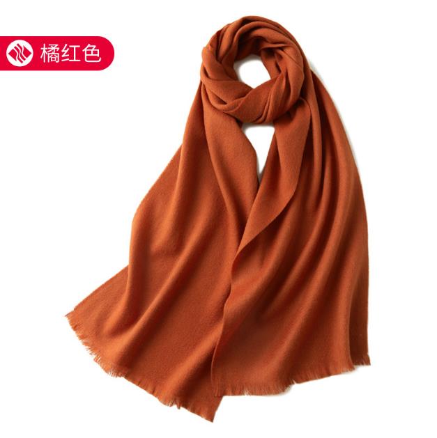 100% pure wool scarf Women's wild classic pure color new autumn and winter couples warm long short ear cashmere scarf