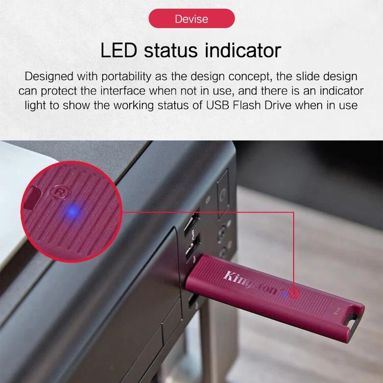 Kingston 512G USB-C USB-A-Stick, Lesegeschwindigkeit 1000 Mbit/s, hohe Leistung, TYPE-C USB 3.2 Gen 2-Serie, USB-Flash-Laufwerk, Stick 256 GB/512 GB/1 TB, DataTraveler Max