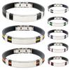 Bracelet Button Cuff Bracelet Stainless Steel Rubber Wristband Men's Women's New