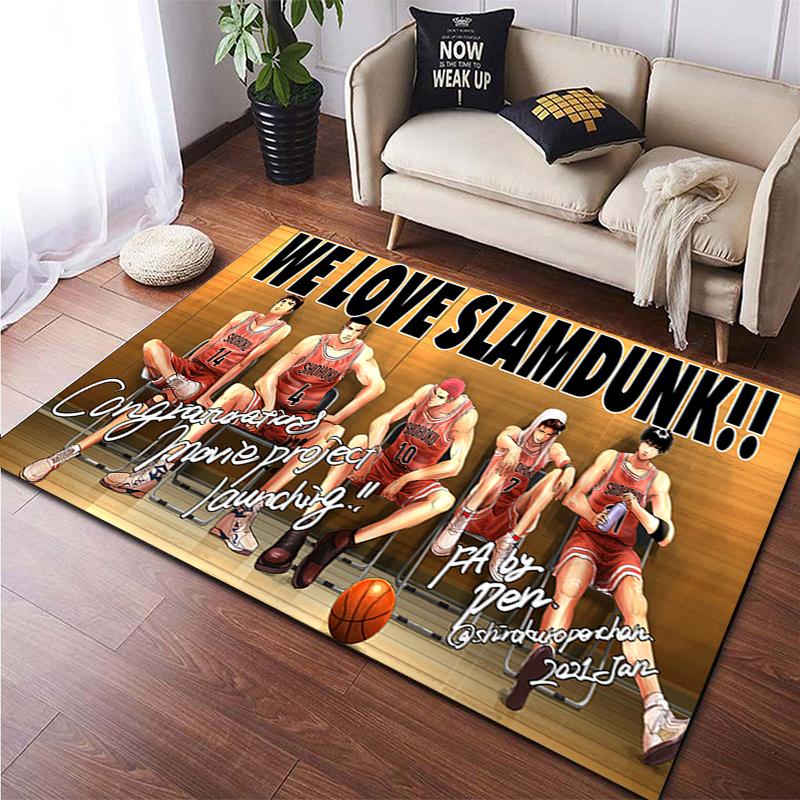 Slam Dunk Digital Painting Carpet for Living Room Large Area Rug Black Soft Carpet Home Decoration Mats Boho Rugs Picnic