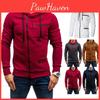 Cozy Men's Autumn Winter Hoodie Hooded Sweatshirt With Drawstring And Full-zip Closure