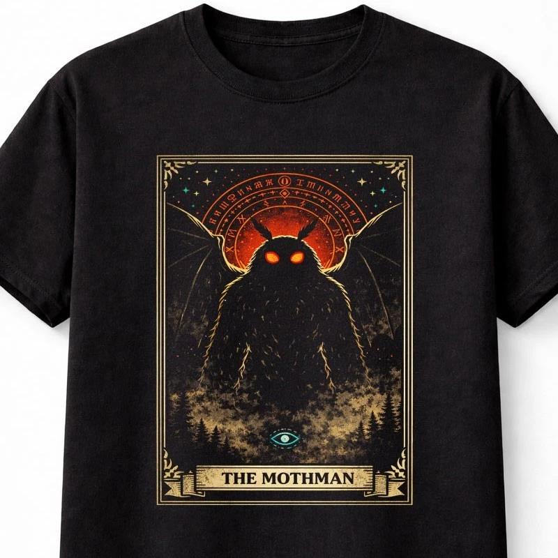 MothUnisex Cryptid Horror Occult Gothic Graphic Tee Unisex T Shirt S5XL S