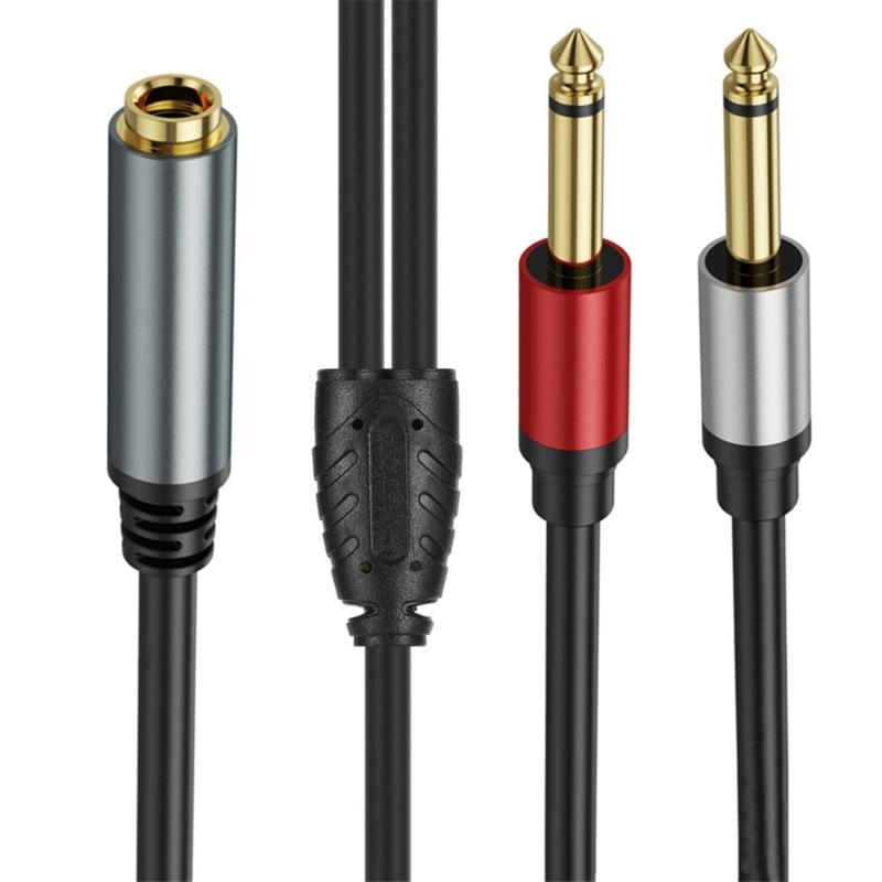 6.35mm TRS Stereo Female Plugs to 2x 6.35mm Male Mono Music Speaker Adapter,6.35mm Speaker Splitter Cable