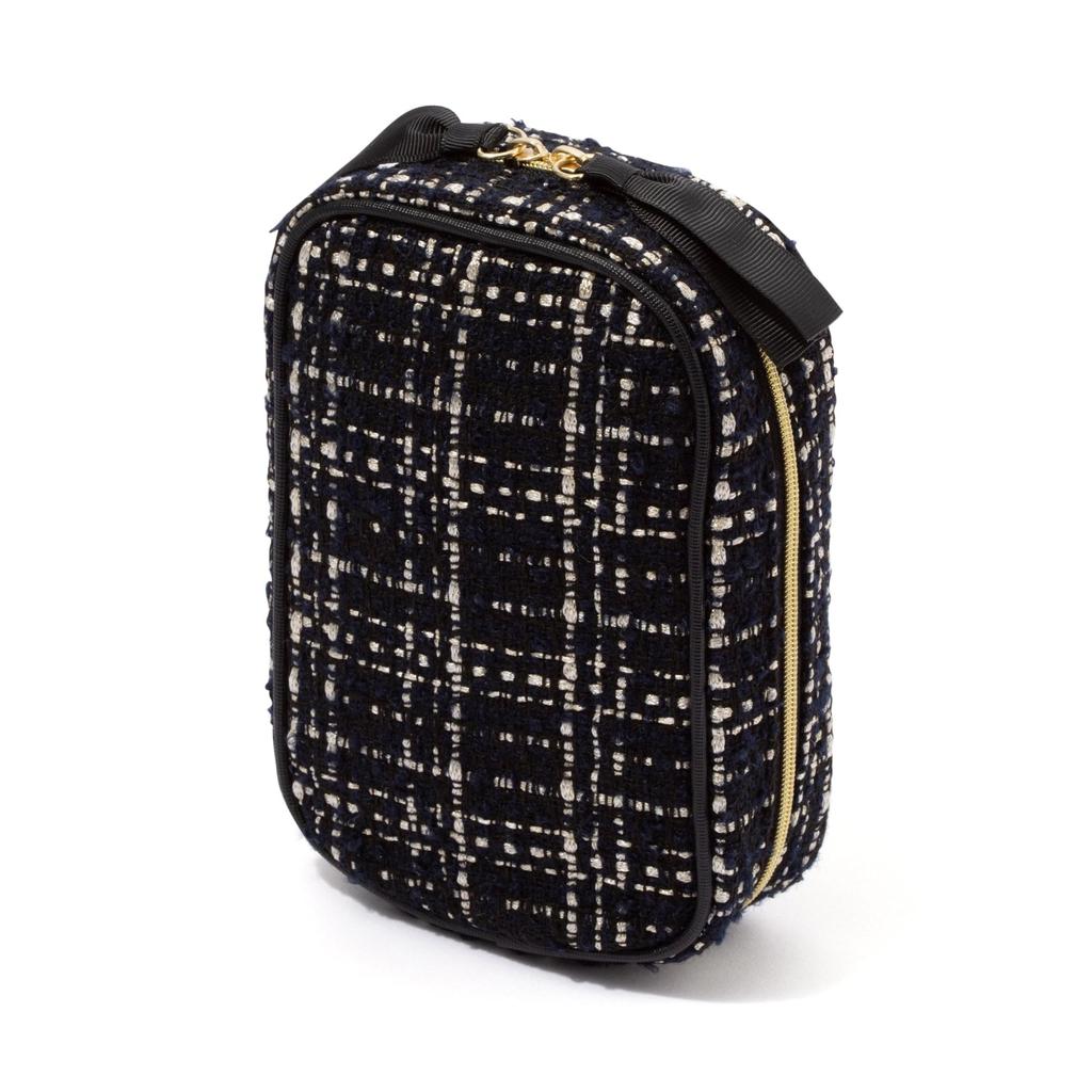 Francfranc Tweed Stand Pouch, Black