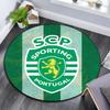 Alfombra Redonda Estampada Sporting FC, Alfombra Circular Lavable Antideslizante para Sala de Estar, Dormitorio, Sala de Juegos, Decoración para Aficionados al Deporte, Regalo de Cumpleaños Festivo
