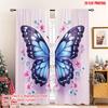 Set Of 2 Flat Printing Party Curtains Sparkle Butterfly Flower Floral Digital Printed Polyester Drapes Festive Wall Decor Curtain