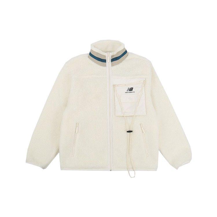 New Balance Lifestyle Casual Collection Velvet Jackets Unisex White Stand Collar Moderate AMJ13393-MSU