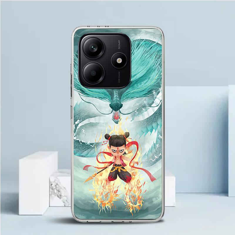 

Nesha Nezha Cartoon Soft Cover for Xiaomi Redmi Note 15 14 13 12 Pro Plus Phone Case 14S 11S 11T 11E 10S 10 4G Pattern Shell Red Redmi Note 14 Pro 4G