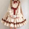 Cute Lolita Dress for Retro High Neck Lace with High Elegant Princess Harajuku Mori Girl Gothic Everyday Anime Conventions Size [SDSXZWG] Women,