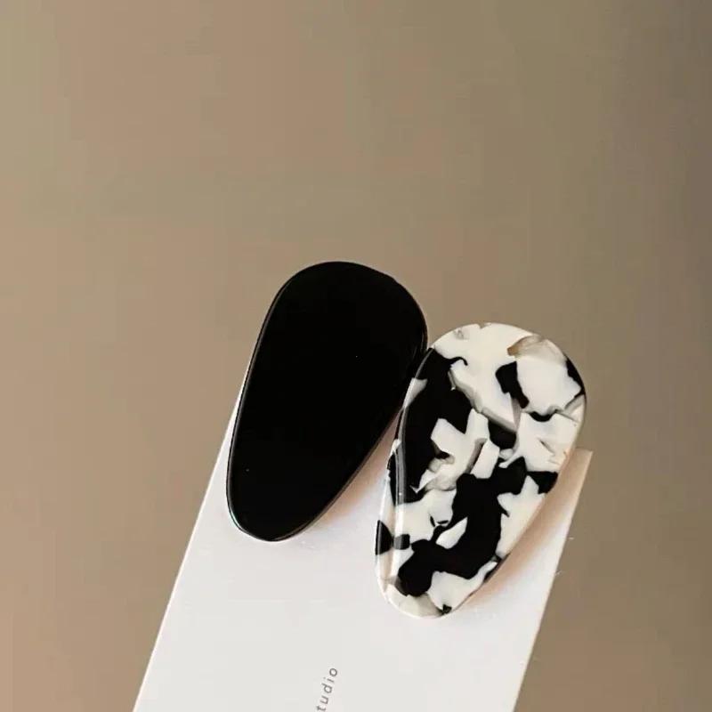 Cute Contrast Color Hairpin Women Oval Acetate Bangs Clip Duckbill Clip Girls Hair Clip Temperamental Headdress Hair Accessories