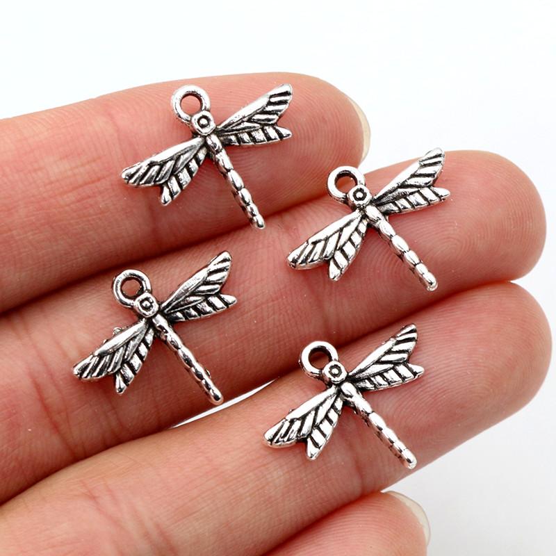 19x16mm 30pcs Antique Silver Plated Bronze Plated Dragonfly Handmade Charms Pendant:DIY for bracelet necklace