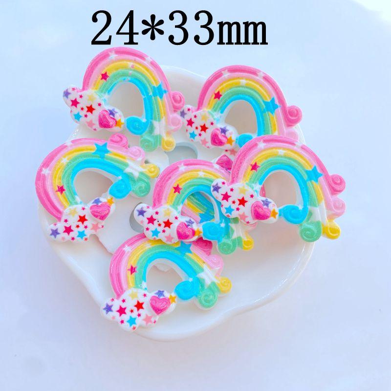 10Pcs New Cute Mini Shiny Rainbow Resin Series Flat Back Cabochons Scrapbooking DIY Jewelry Craft Decoration Accessories